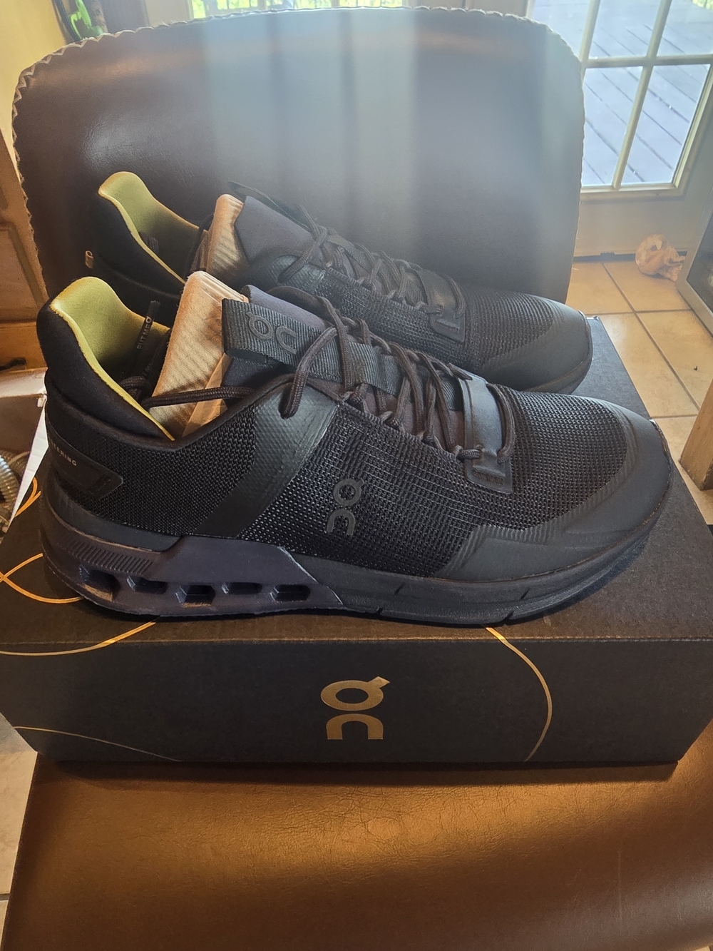 On Cloudnova Women’s Athletic Shoes - Black with Lime Accent